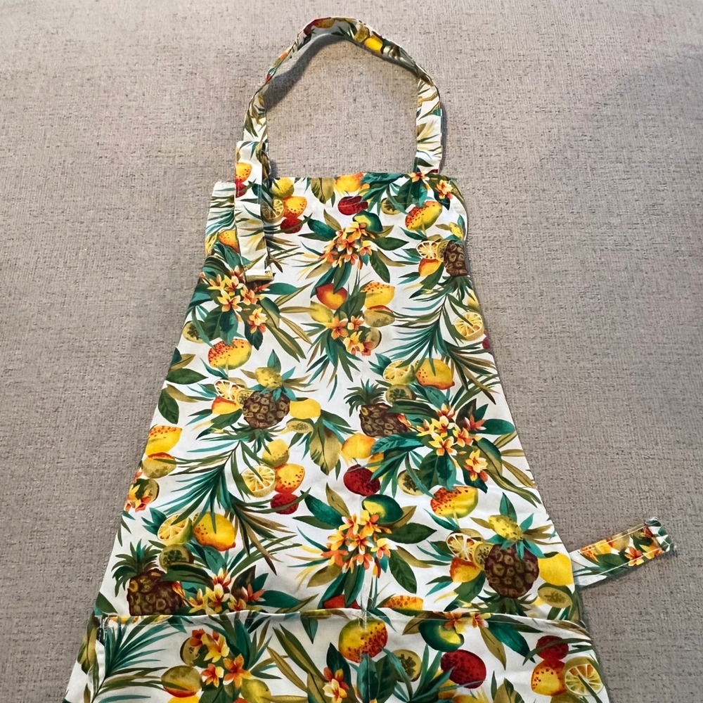 Kay Dee Designs Pineapple Coast Apron Tropical Fruit Floral Print Made in USA